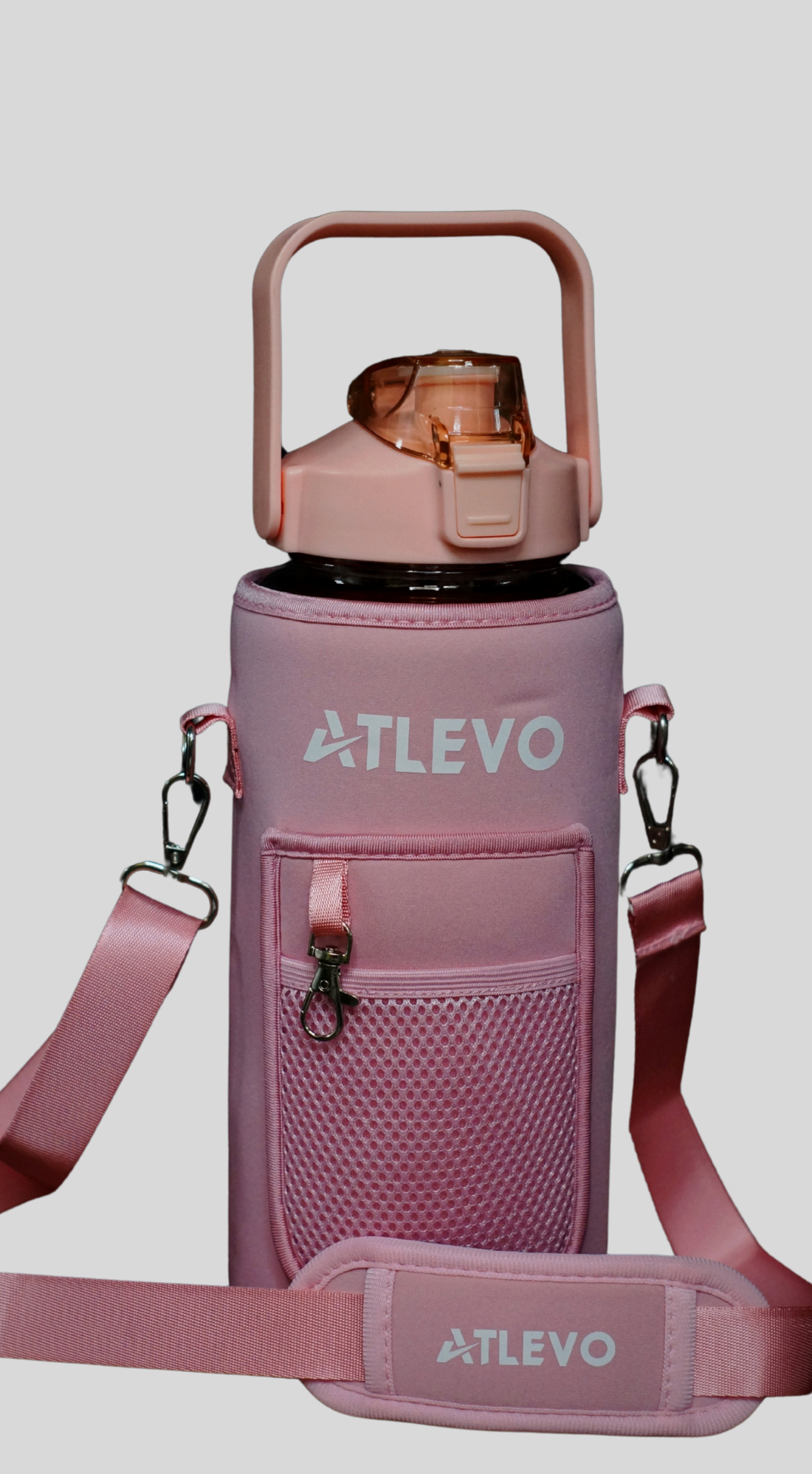 2L Fitness Trinkflasche mit Handy Halterung