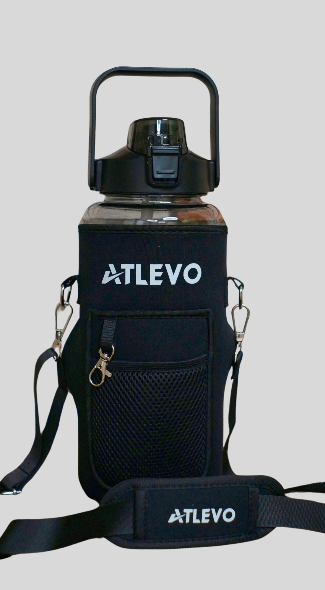 2L Fitness Trinkflasche mit Handy Halterung
